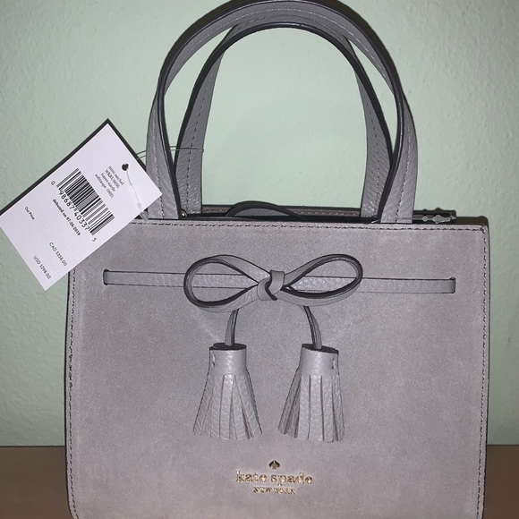 Kate spade mini Hayes soft taupe suede crossbody - Picture 2 of 8